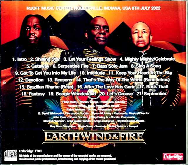 EW & F Warth,Wind & Fire Earth, Wind & Fire/IN,USA 2022