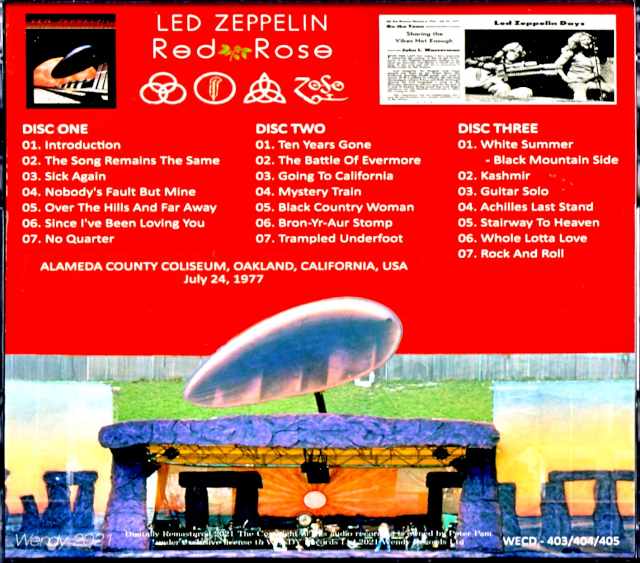 LED ZEPPELIN - Oakland concert 2nd day 1977, complete version, CA, USA 7.24.1977 Complete