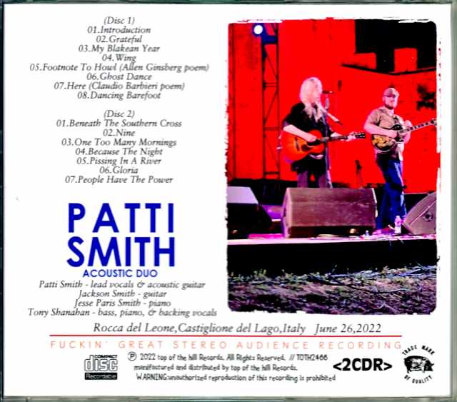 Patti Smith Acoustic Duo Patti Smith/Italy 2022 Complete