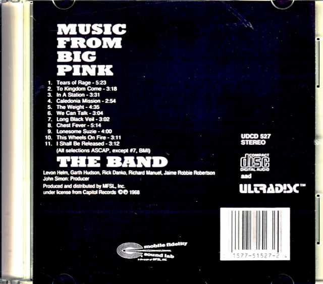 Band,The The Band/Music from Big Pink Original US Mobile Fidelity Sound Lab