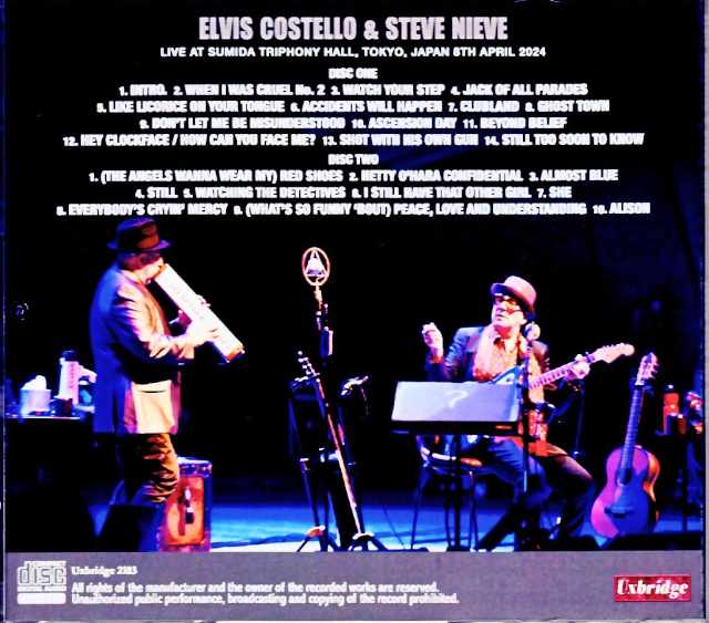 Elvis Costello Steve Nieve/Tokyo,Japan 4.8.2024 Complete