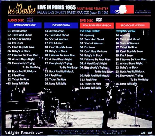 Beatles/Live in Paris 1965 Complete Edition France 1965 Complete AI Multiband Remaster & more