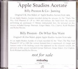 Billy Preston/Apple Studios Acetate