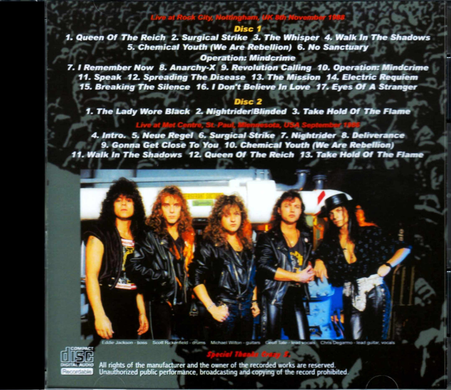 Queensryche/UK 1988 & more