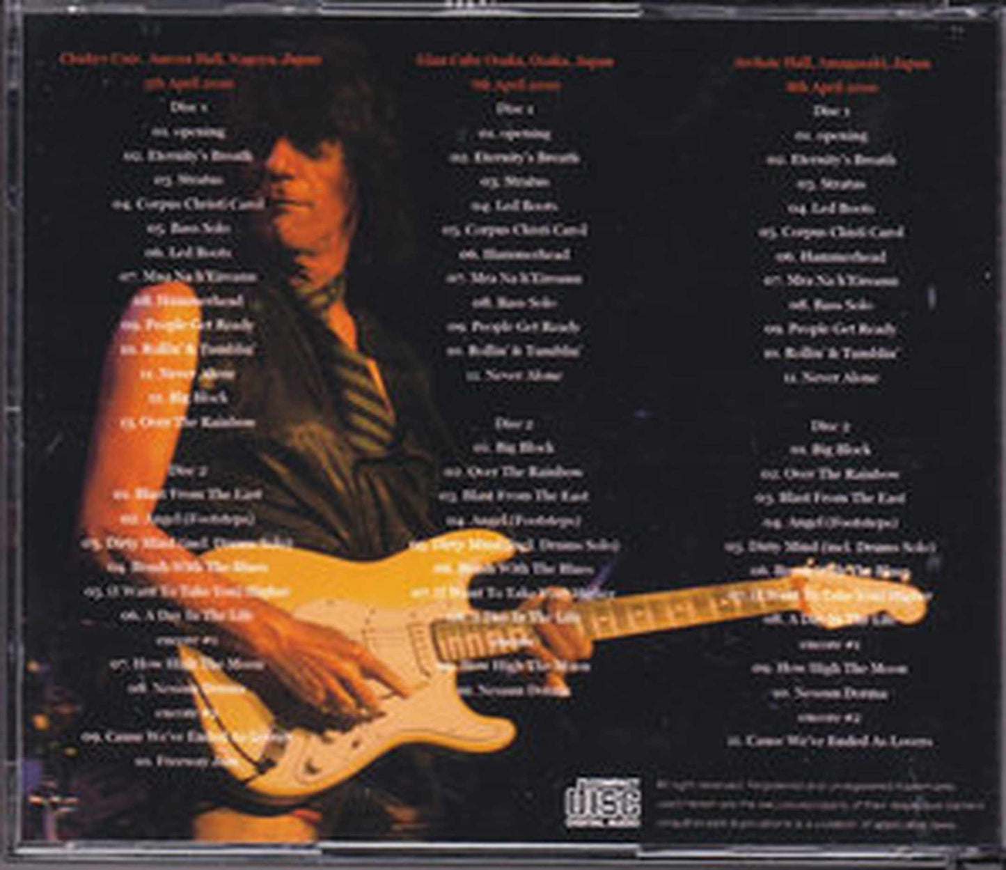 Jeff Beck/Aichi,Osaka,Hyogo 2010 3 Days