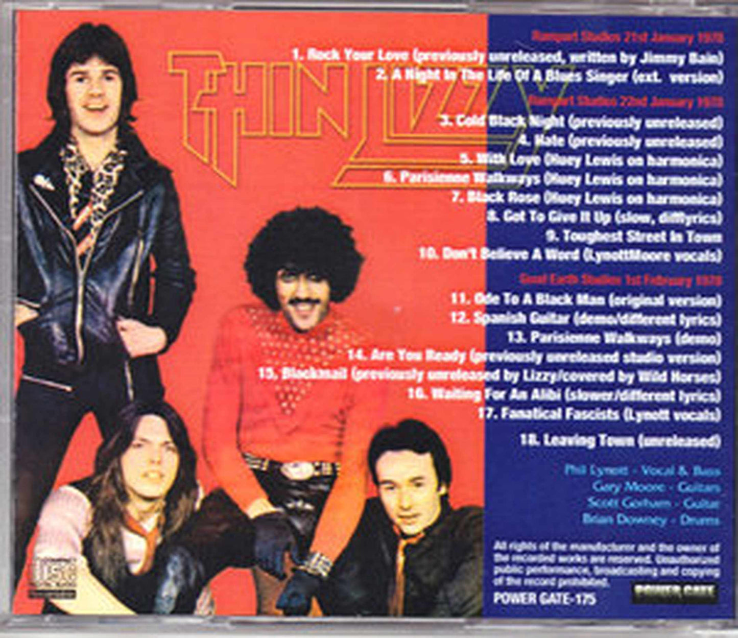 Thin Lizzy/Black Rose Studio Session & demo 1978