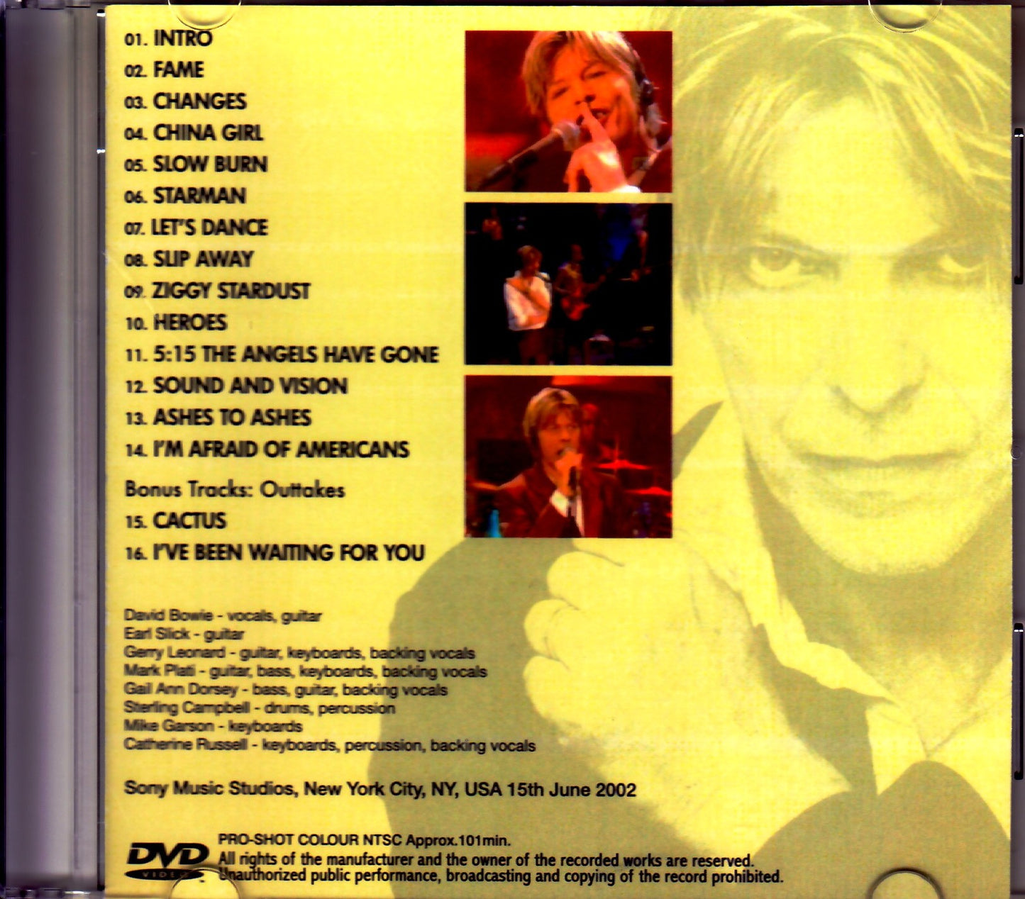 David Bowie/TV Broadcast NY,USA 2002 & more