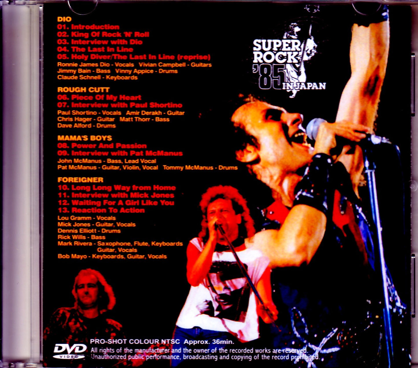 Dio, Foreigner, Rough Cutt, Mama's Boys/Tokyo, Japan 1985 Japan Broadcast Ver.