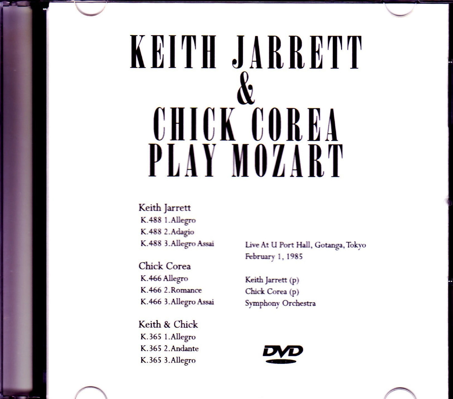 Keith Jarrett,Chick Corea/Tokyo,Japan 1985