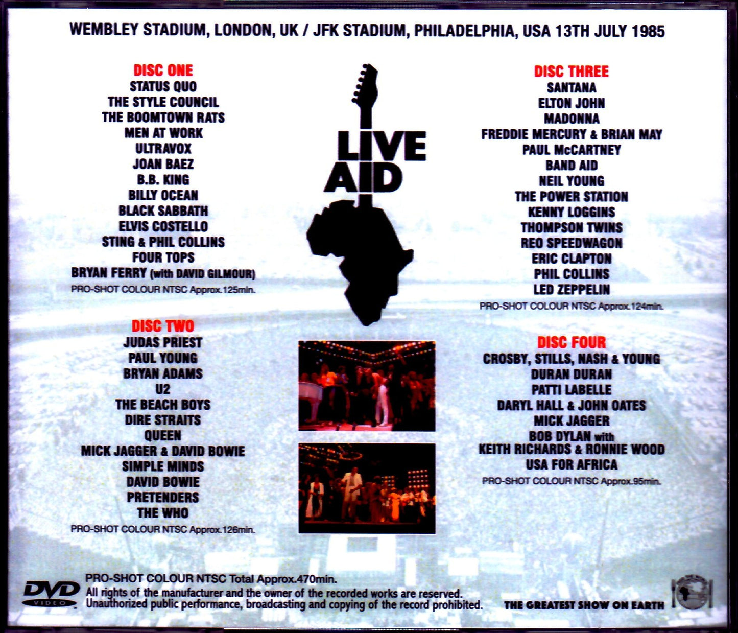 Various Artists Sting,Black Sabbath,Queen,U2,Elton John,Madonna/London,UK 1985 Japan Broadcast