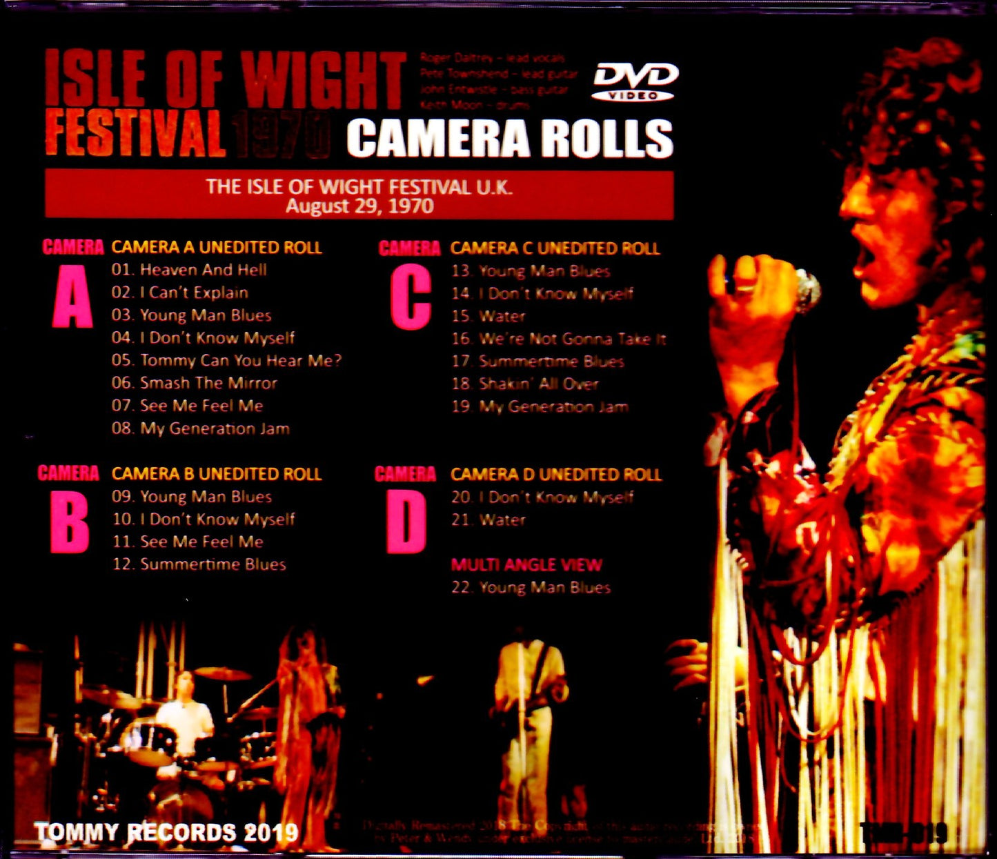 The Who/Isle of Wight,UK 1970 Camera Rolls