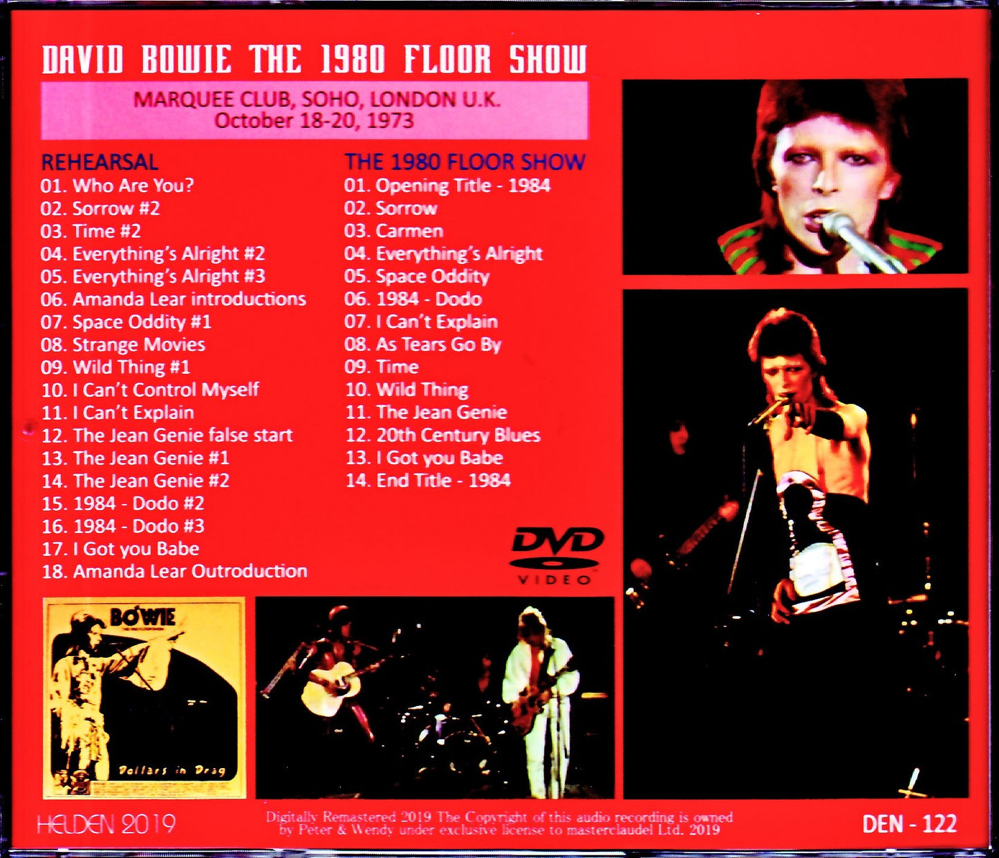 David Bowie/London,UK 1973 & Rehearsals