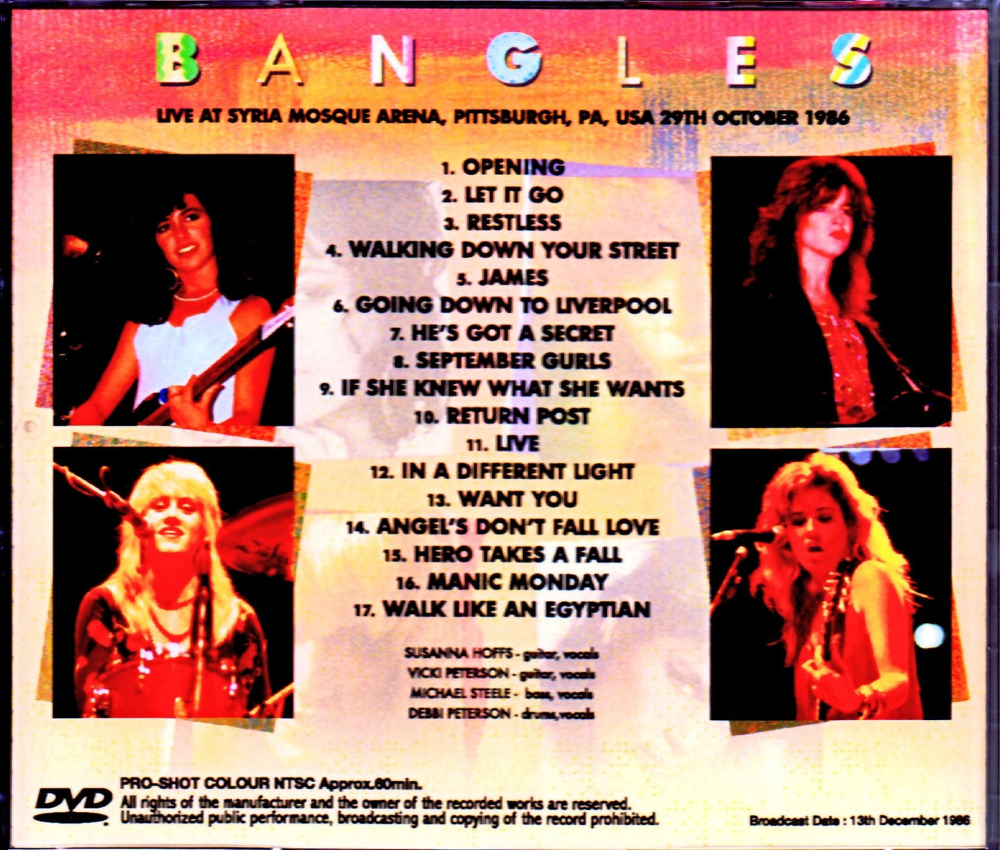 Bangles/PA,USA 1986 Best Quality