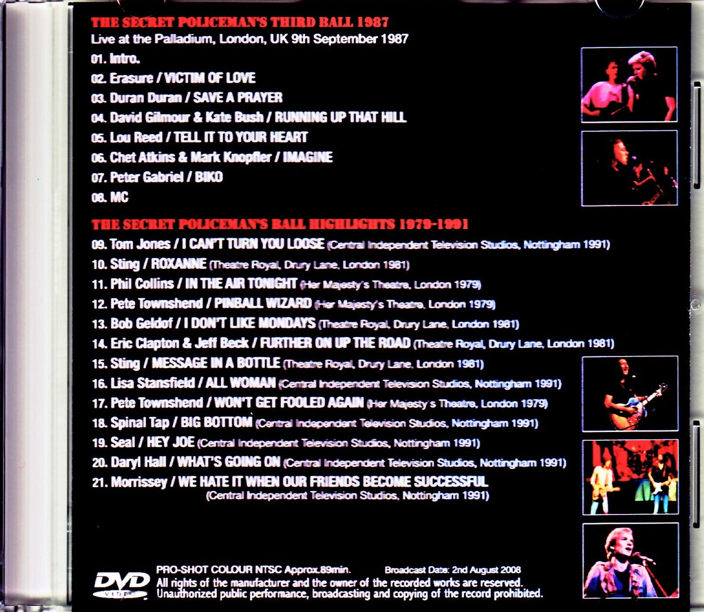 Various Artists Duran Duran,Kate Bush,Sting,Eric Clapton,Morrissey/London,UK 1987 Japanese Broadcast Ver.