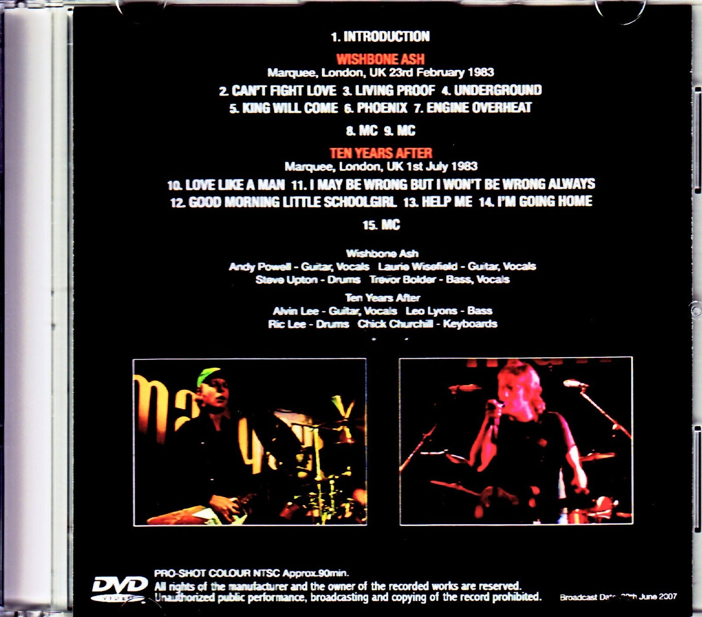 Wishbone Ash,Ten Years After/London,UK 1983 Japanese Broadcast Ver.
