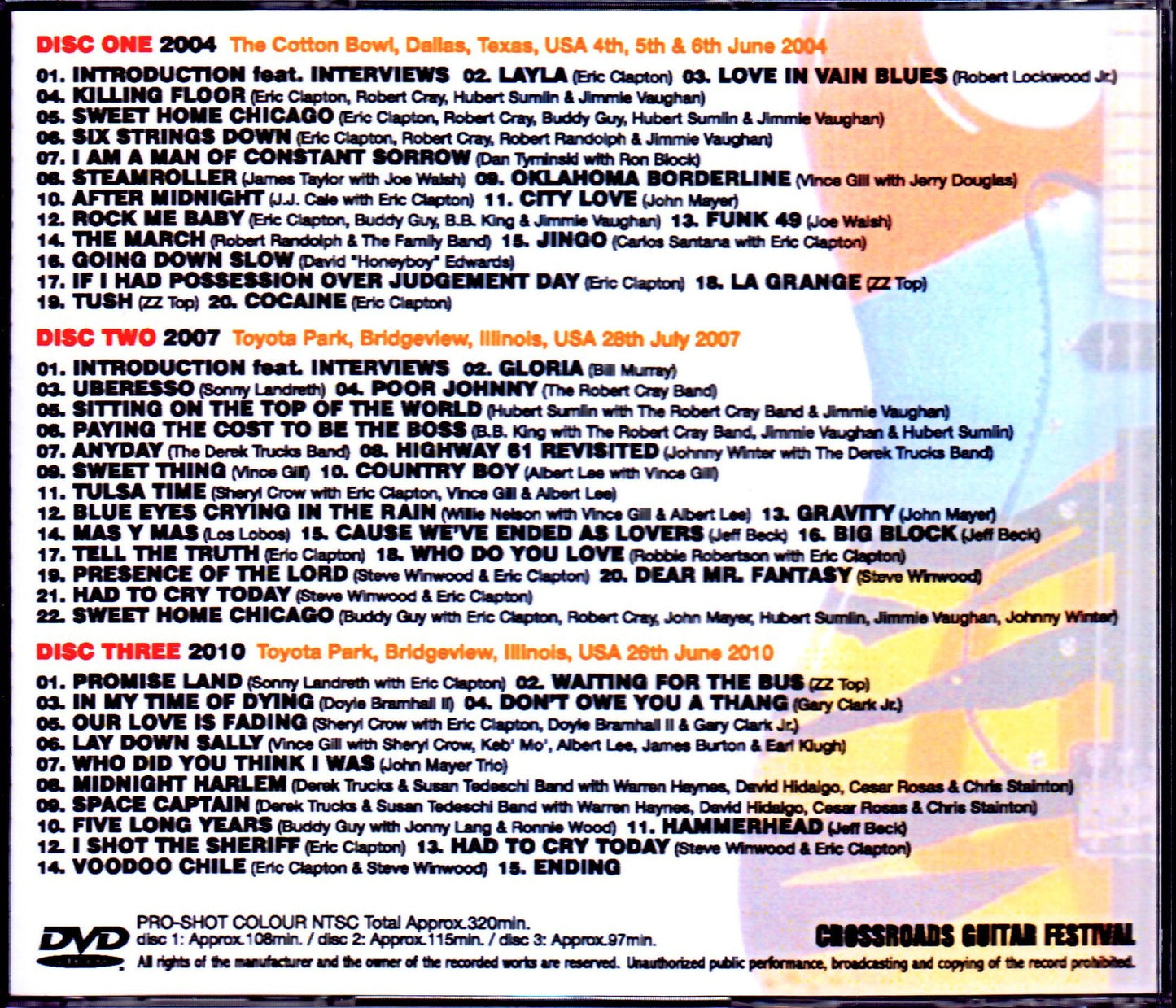 Various Artists Eric Clapton,John Mayer,Robert Cray,Sheryl Crow,Jeff Beck/Crossroads Guitar Festival Collection 2004-2010 Japanese Broadcast