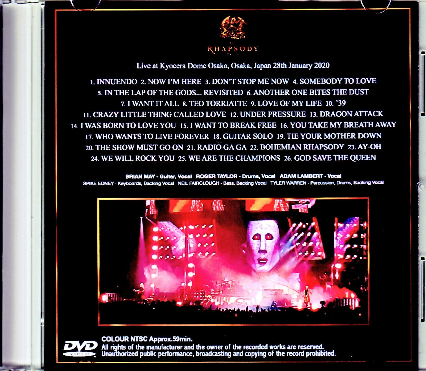Queen,Adam Lambert/Osaka,Japan 2020