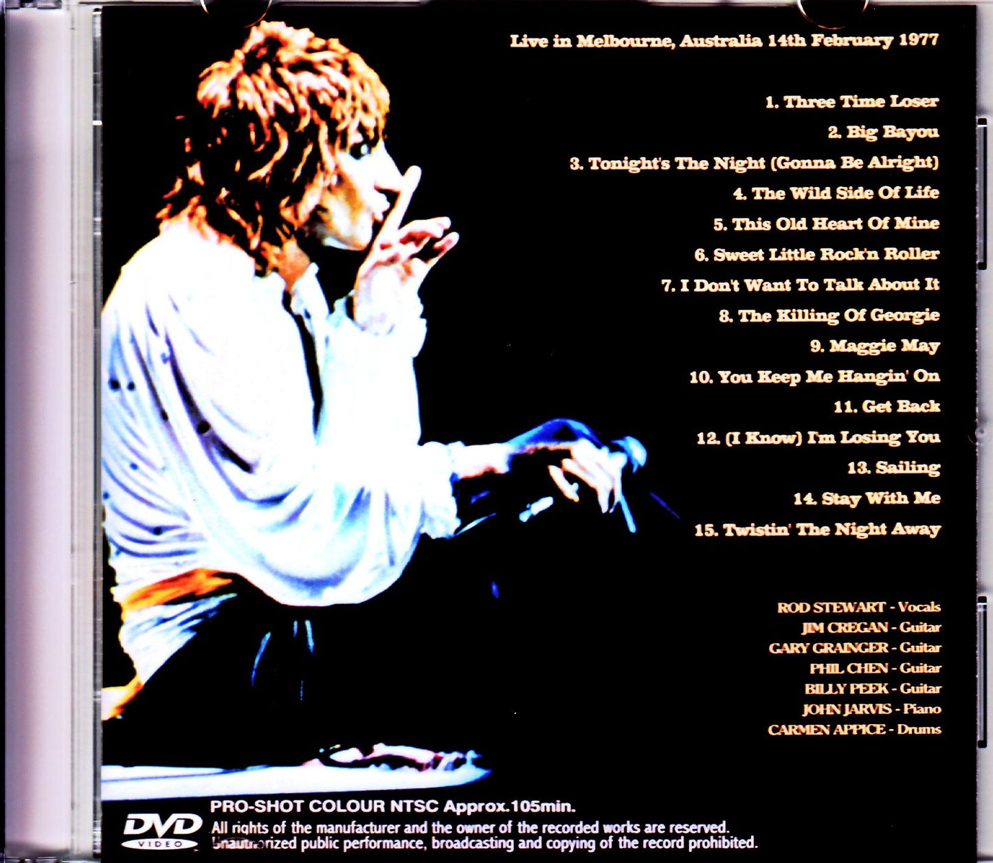 Rod Stewart/Australia 1977 Original Advance Video Master