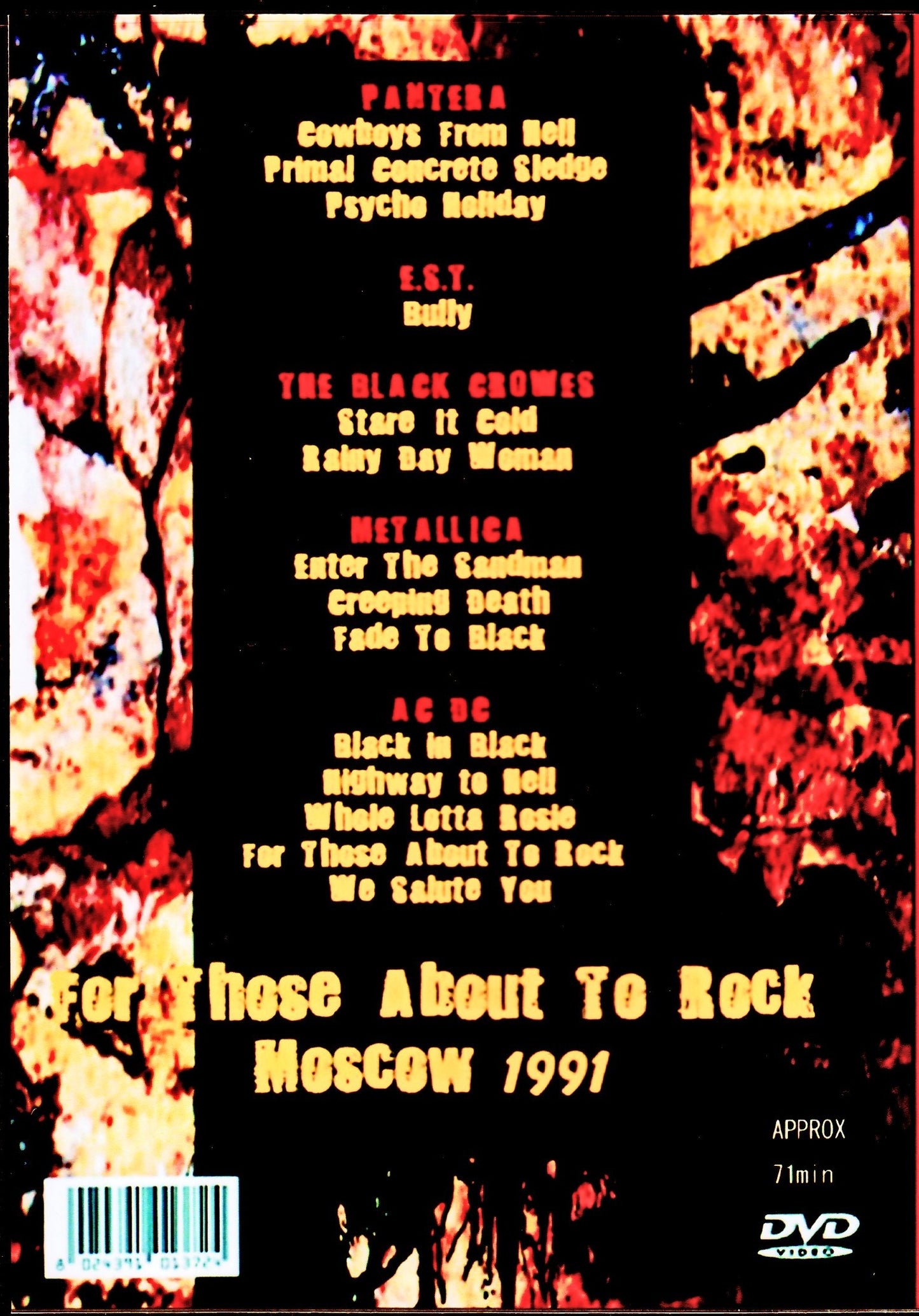 Various Artists Pantera, AC/DC, Metallica, Black Crowes/Russia 1991