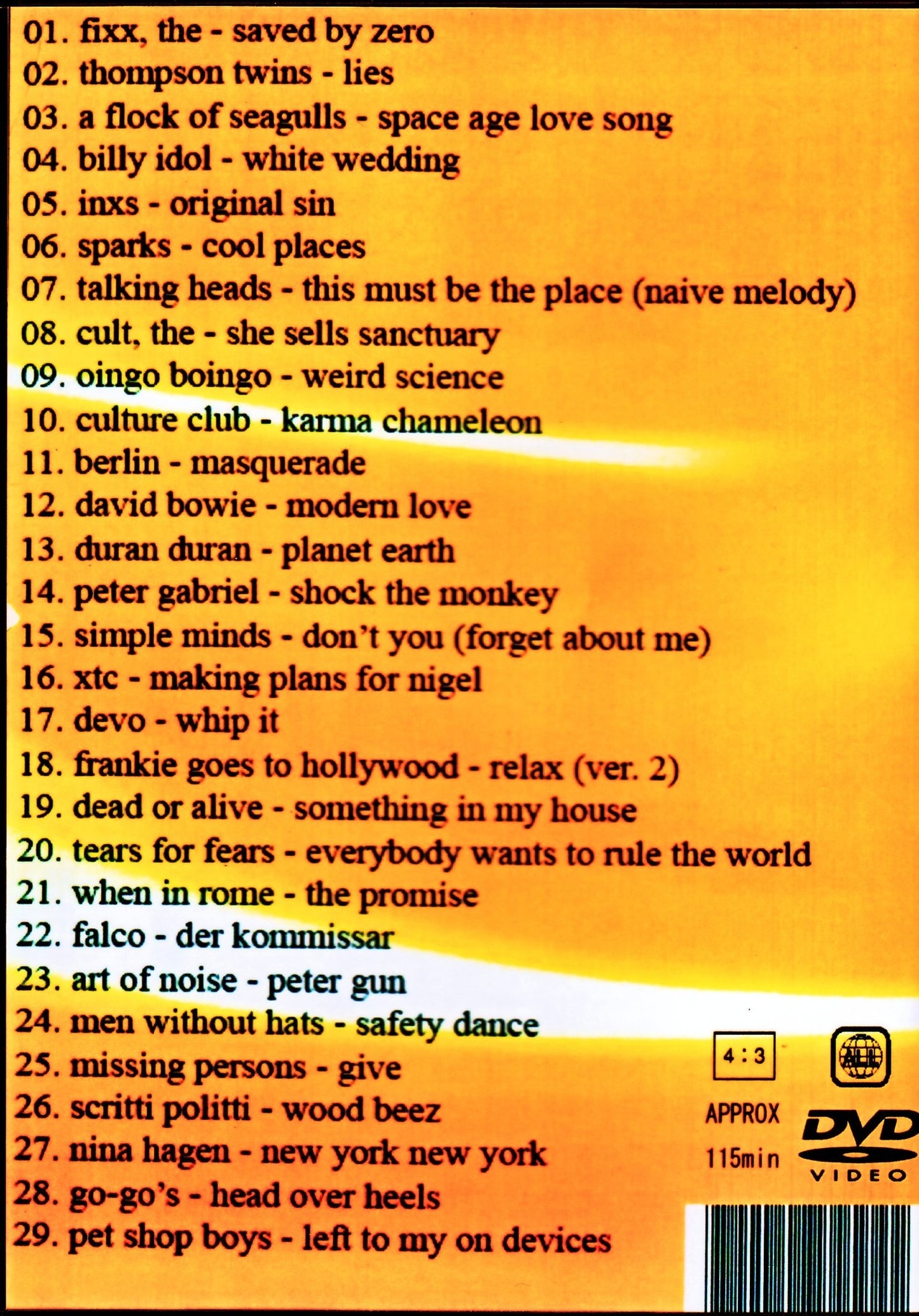Various Artists Billy Idol,inxs,Berlin,Simple Minds,Falco,Pet Shop Bpys,XTC,Nina Hagen/1980's New Wave Hits Vol.1