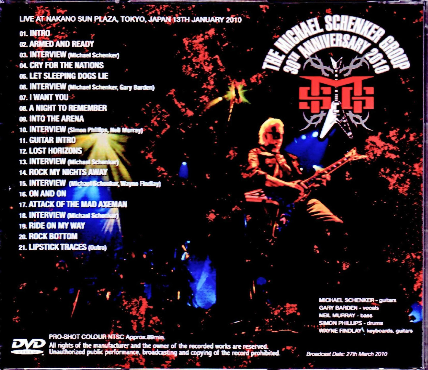 Michael Schenker Group/Tokyo,Japan 2010 Japanese Broadcast Version