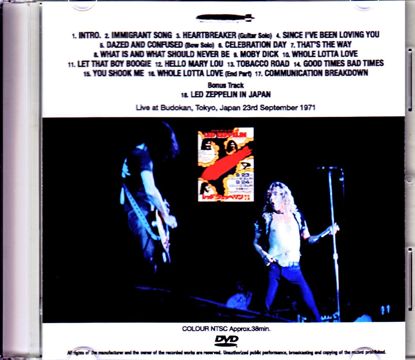 Led Zeppelin/Tokyo,Japan 9.23.1971 8mm Edition
