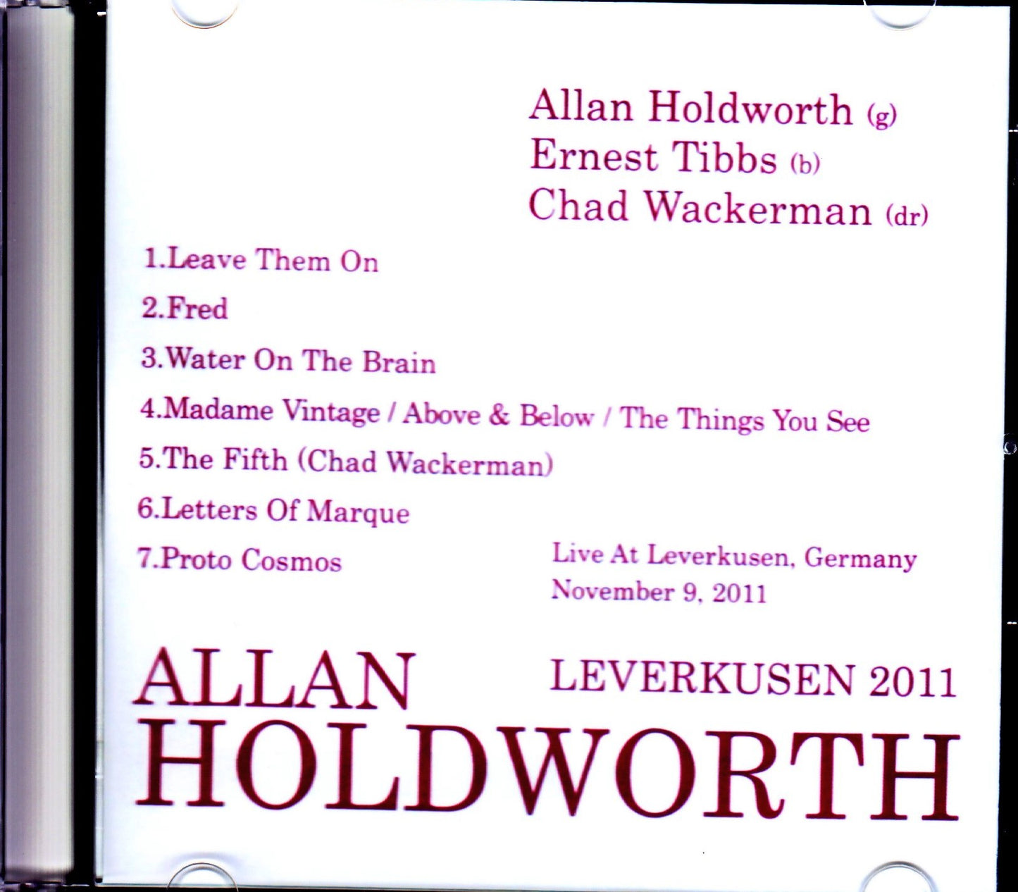 Allan Holdsworth/Germany 2010