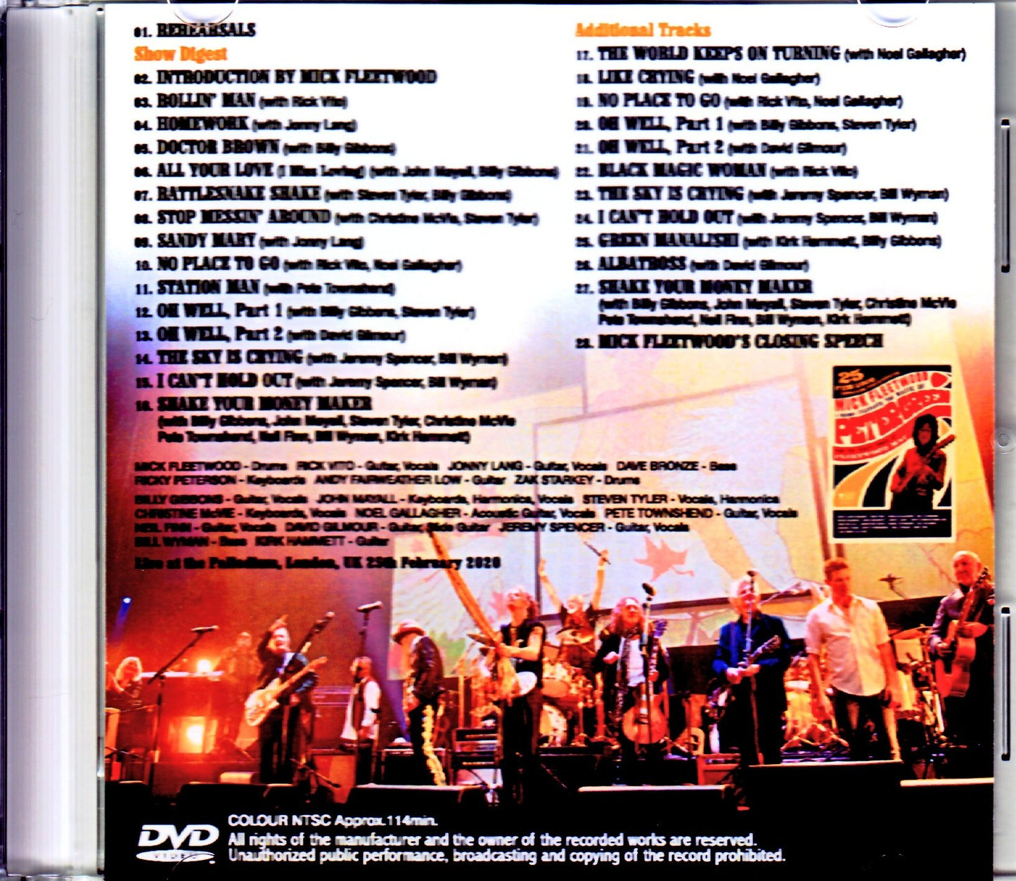 Various Artists Mick Fleetwood, Noel Gallagher, John Mayall, Steven Tyler/London,UK 2020