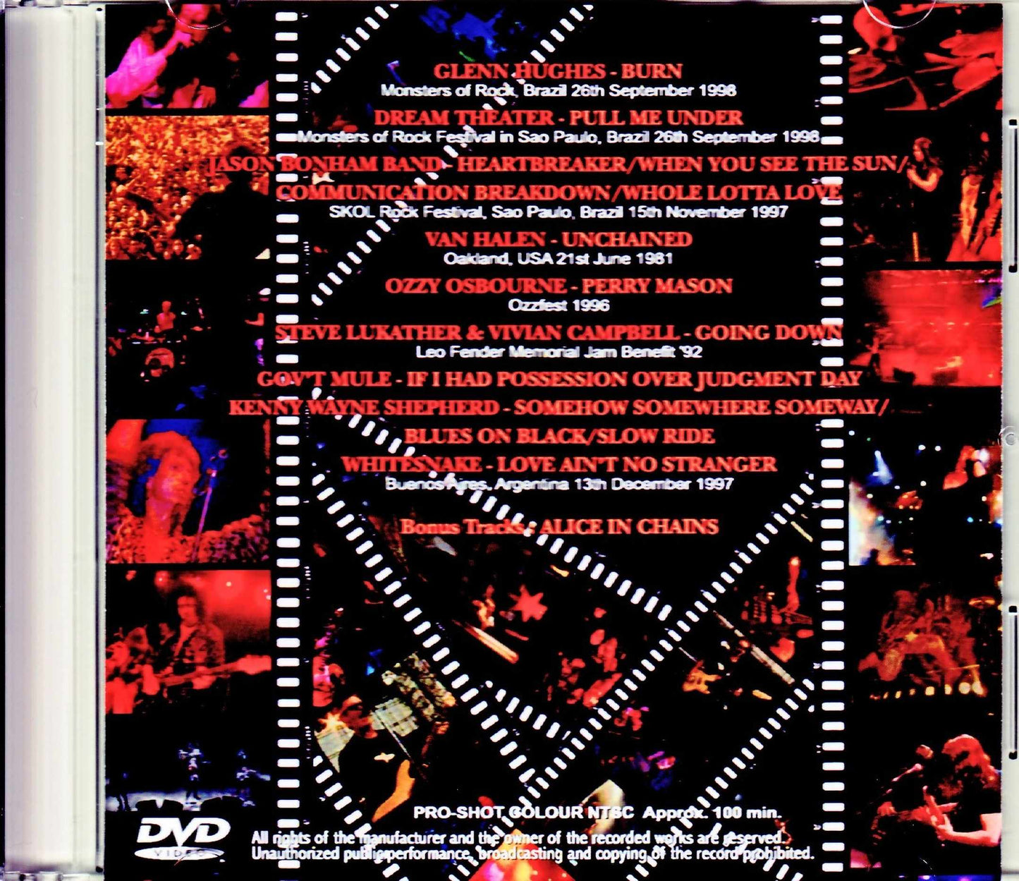 Various Artists Whitesnake,Ozzy Osbourne,Alice in Chains,Kenny Wayne Shepherd/South America Live Compilation 1990's