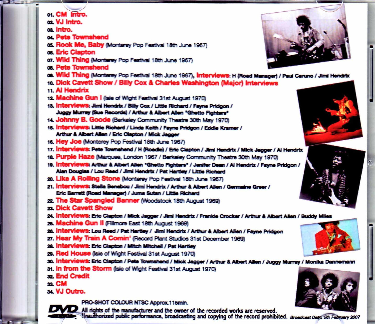 Jimi Hendrix/Film About Jimi Hendrix Japanese Broadcast Version