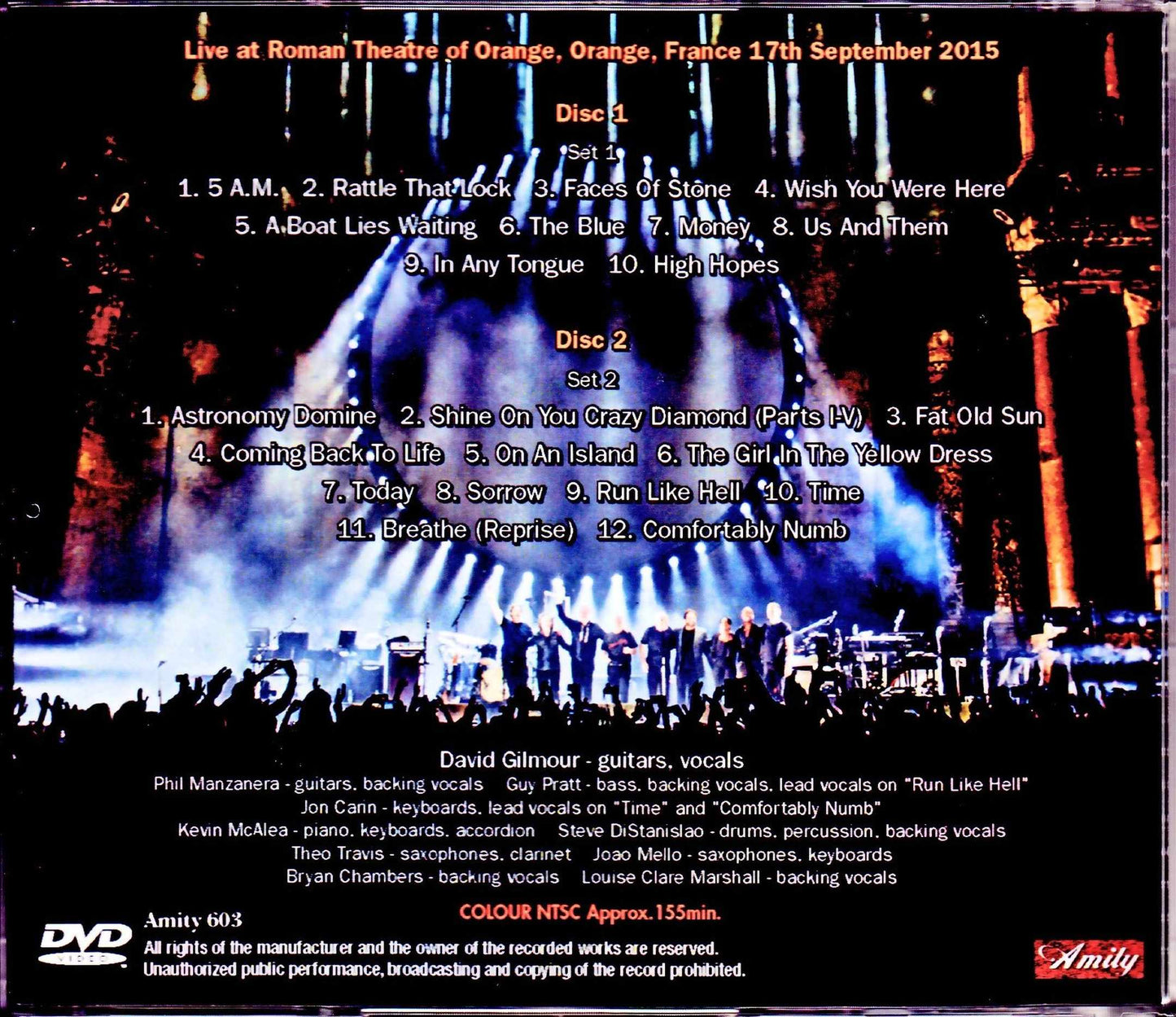 David Gilmour/France 2015 Multi-Cam
