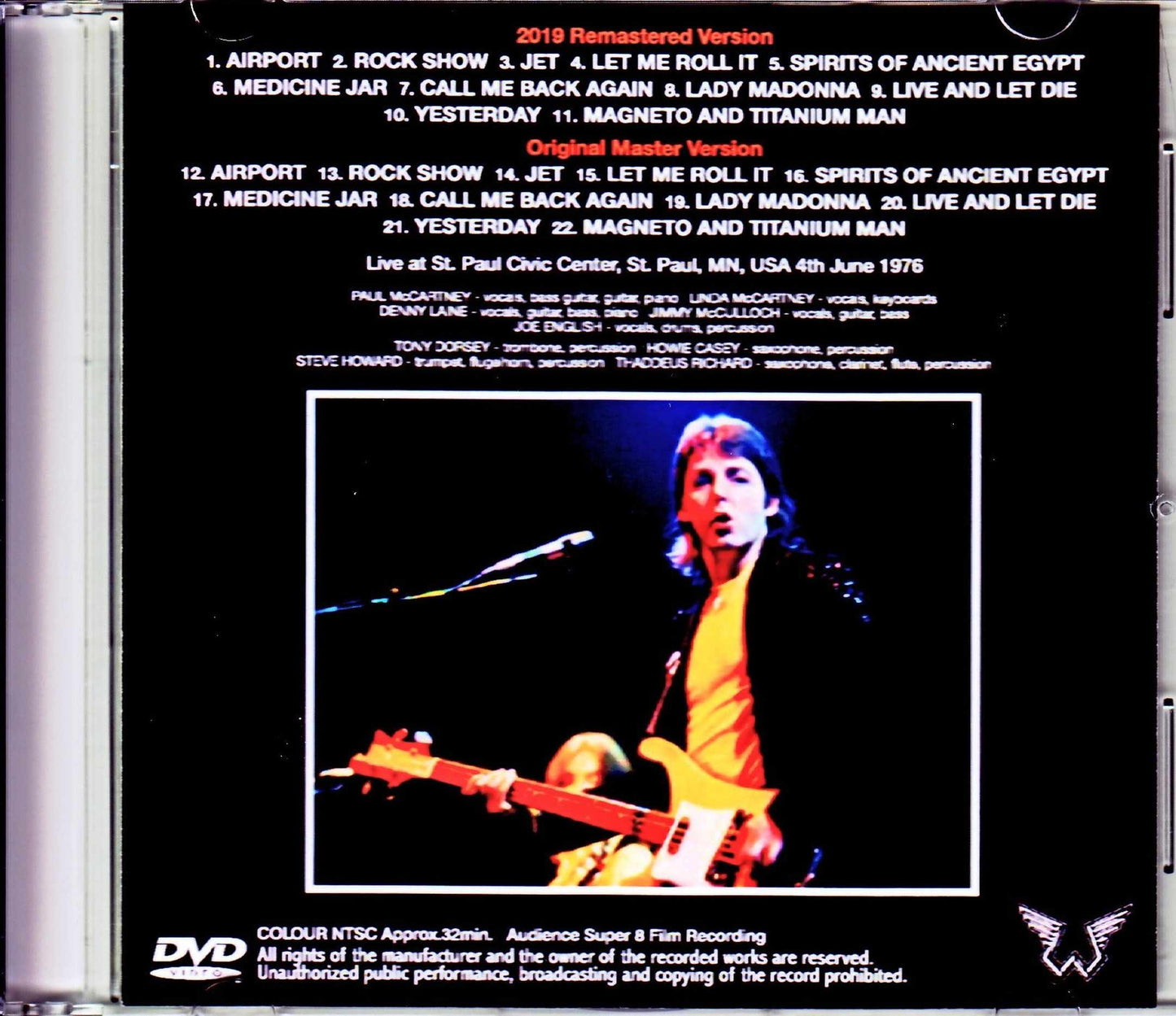 Paul McCartney,Wings/MN,USA 1976 8mm Remastered Version