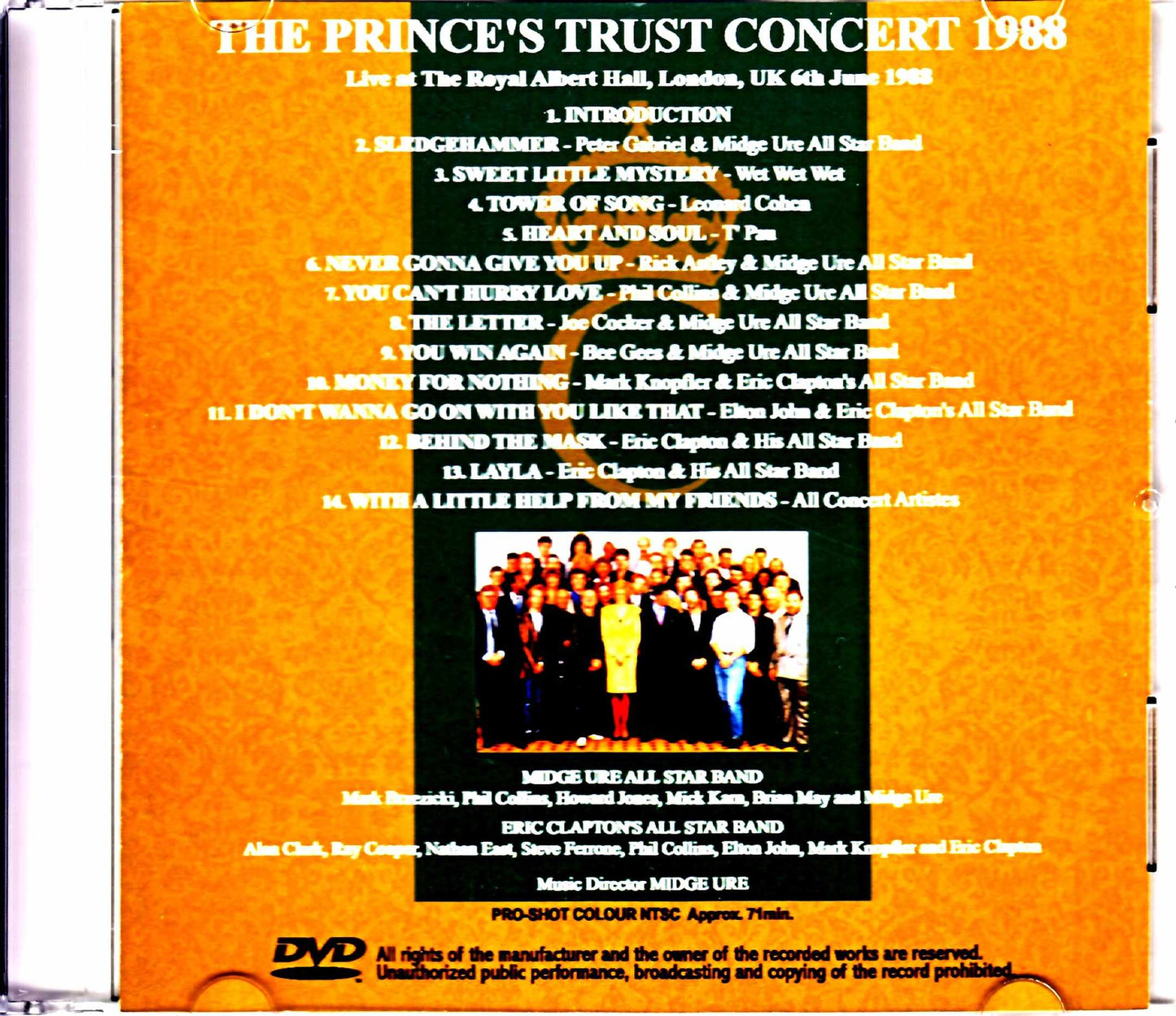 Various Artists Eric Clapton, Phil Collins, Elton John, Peter Gabriel/Charity organization supporting young unemployed people Concert London, UK 1988