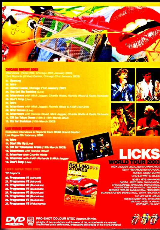 Rolling Stones/Licks Tour special program broadcast in Japan 2003