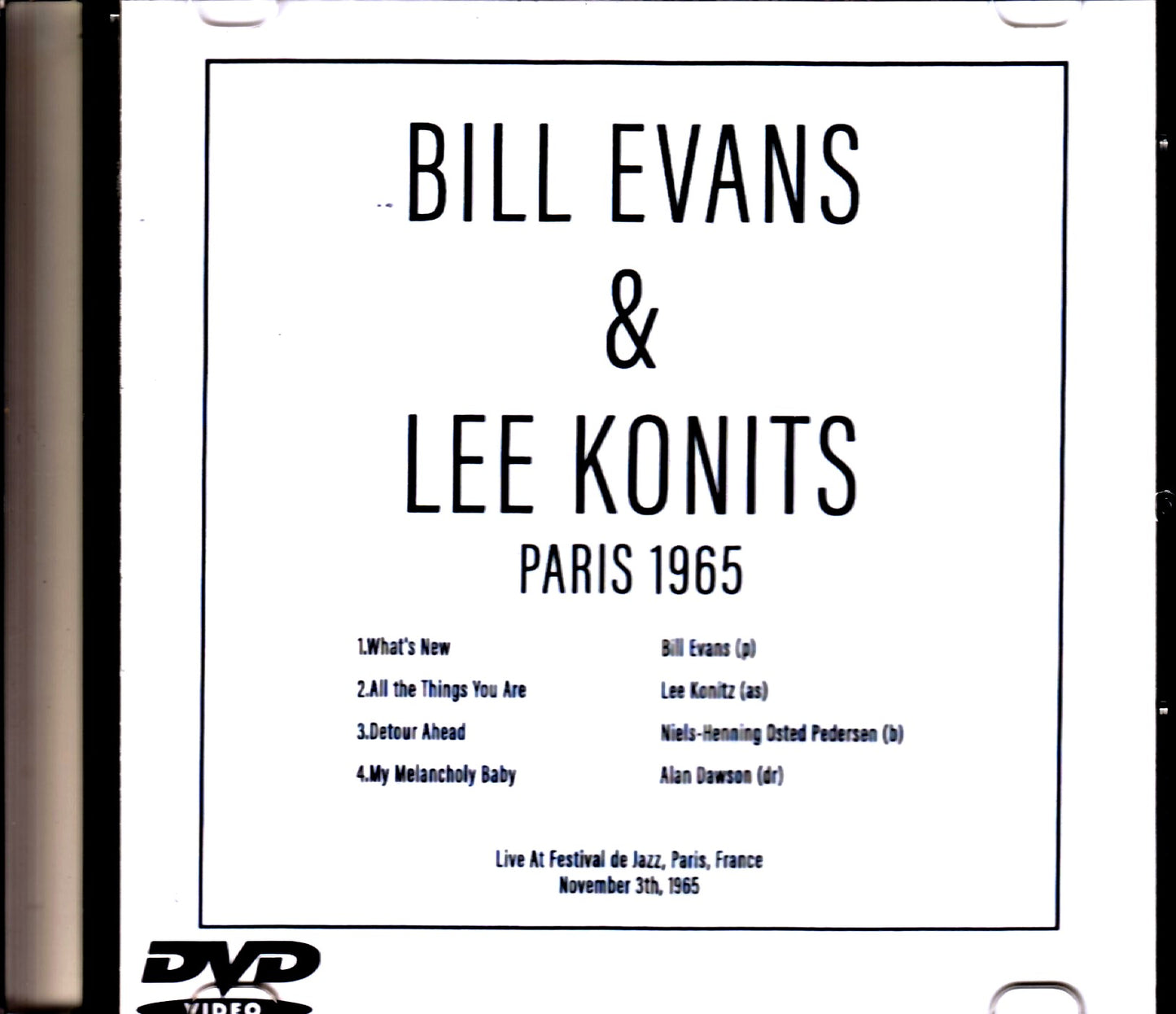 Bill Evans Lee Konits Bill Evans Lee Konits/Paris Jazz Festival 1965 Color Edition France 1965 Full Color Edition