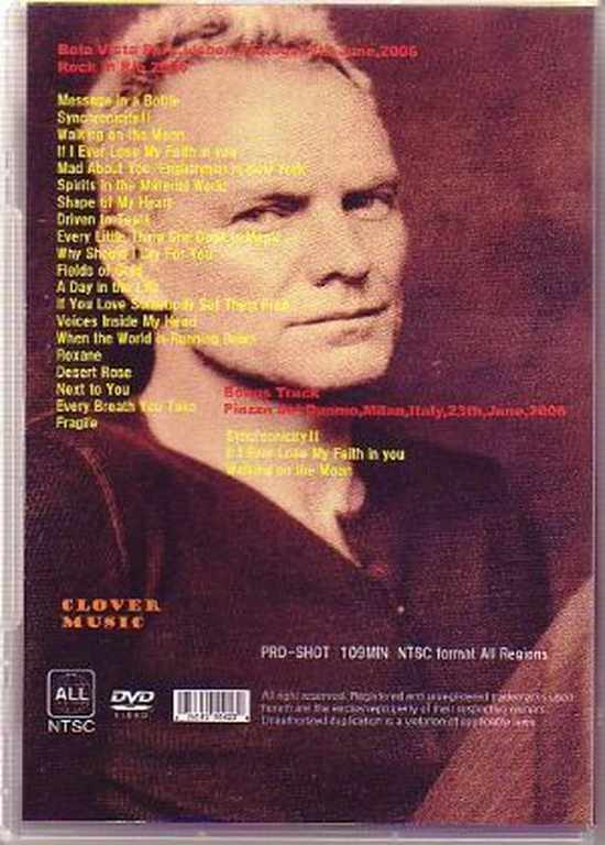 Sting/Lisbon, Portugal 2006 & Milan, Italy 2006
