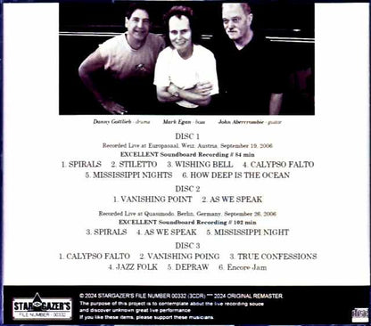 Mark Egan Trio John Abercrombie Mark Egan John Abercrombie/Austria 2006 & more