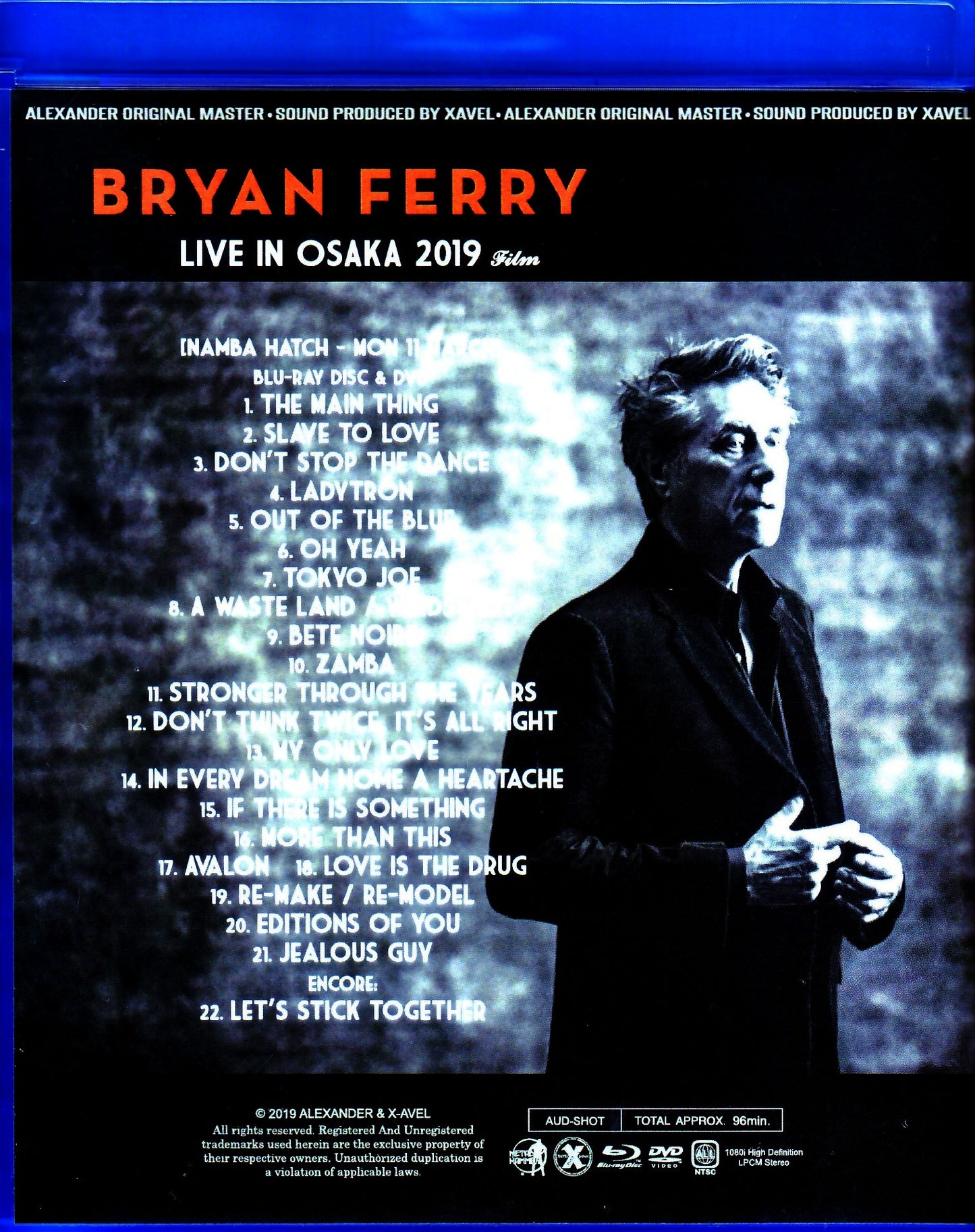 Bryan Ferry / Osaka, Japan 2019 Blu-Ray/DVD IEM Matrix Ver.