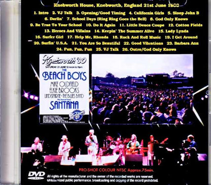 Beach Boys/England,UK 1980 Multi-Cam on Broadcast 2007 Edition Jewel Version