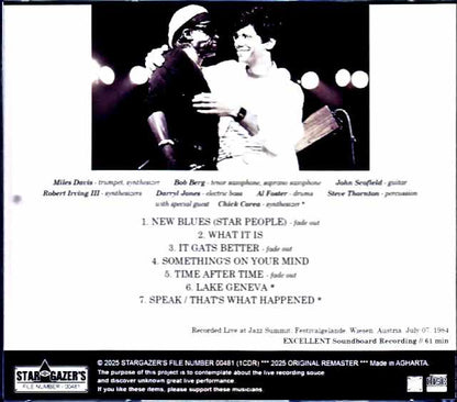 Miles Davis Chick Corea,John Scofield Miles Davis Chick Corea/Austria 1984