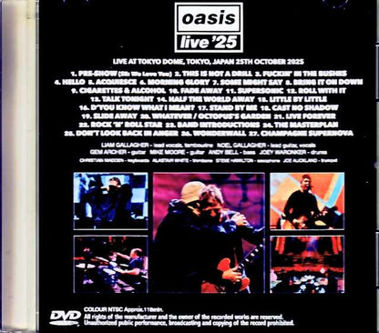 Oasis / Tokyo, Japan 10.25.2025 Complete Front Row Rec Edition Jewel Version
