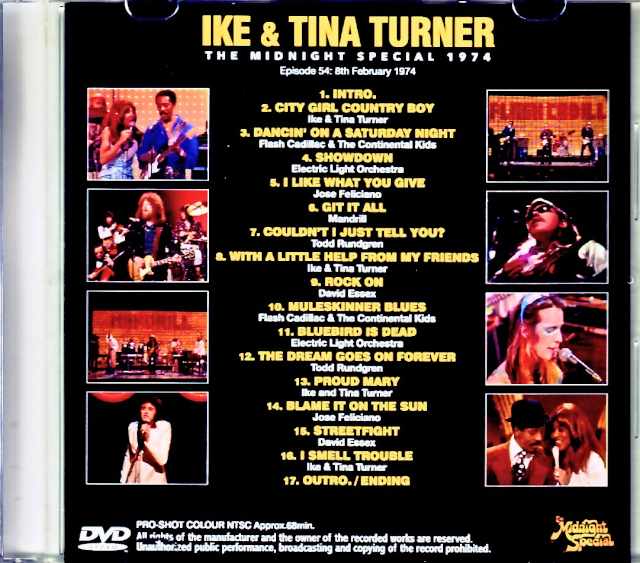 Ike and Tina Turner Jose Feliciano,Electric Light Orchestra Ike and Tina Turner/Midnight Special 1974 Jewel Version