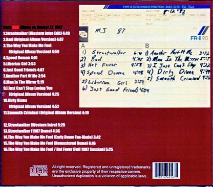 Michael Jackson/Bad Sessions Vol.11