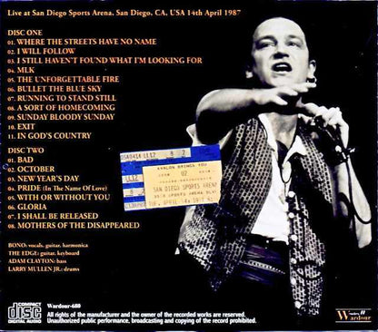 U2 U2/CA,USA 04.14.1987 Complete