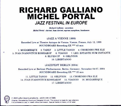 Richard Galliano Michel Portal Richard Galliano Michel Portal/France 1999 & more Soundboard Edition
