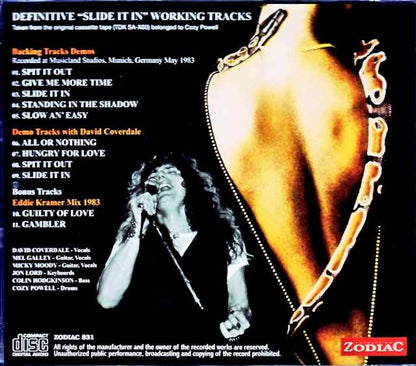 Whitesnake Cozy Powell Whitesnake Cozy Powell/Slide it In Cassette Tape Belonged Cozy Powell