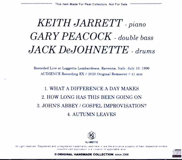 Keith Jarrett Trio Keith Jarrett/Italy 07.10.1996