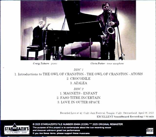 Chris Potter Craig Taborn Chris Potter Craig Taborn/Switzerland 2025 Complete