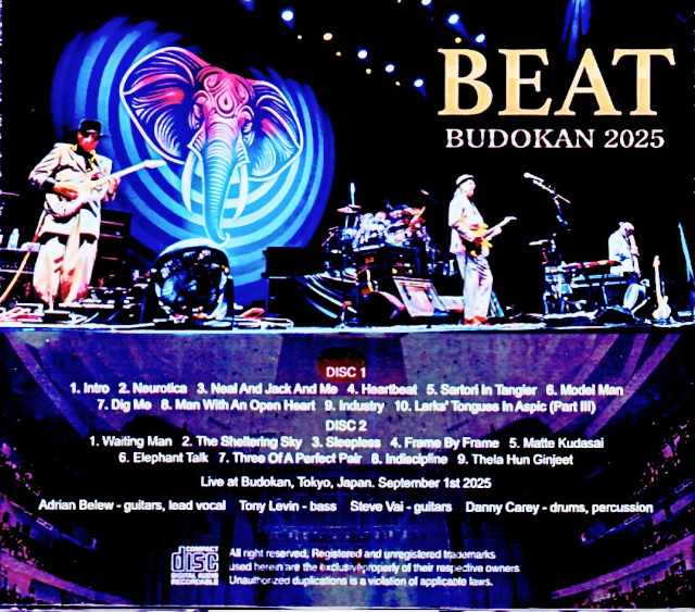 Beat Adrian Belew,Tony Levin,Steve Vai Beat/Tokyo,Japan 09.01.2025 Complete IEM Matrix Edition