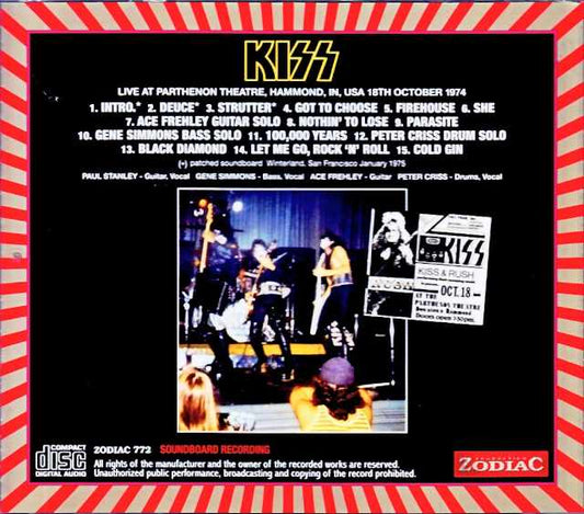 Kiss / IN,USA 10.18.1974 Complete Soundboard Edition